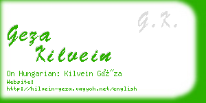 geza kilvein business card